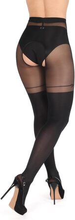 Чулки BANANALU 20 Den Overknee з відкритим кроком, XL, Чорний (3 шт.)