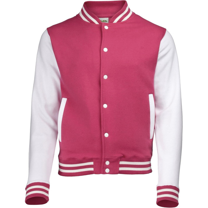 Чоловіча куртка-бомбер Varsity Jacket Just Hoods by AWDis, чорна/вугільна (XXL)