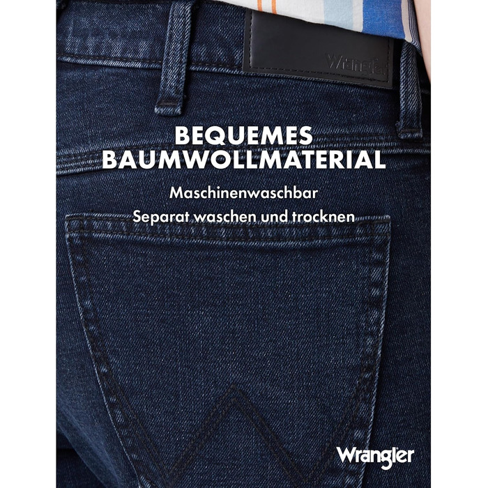 Чоловічі джинси Wrangler Regular Fit Regular - середня посадка, синьо-чорні, W34 L32