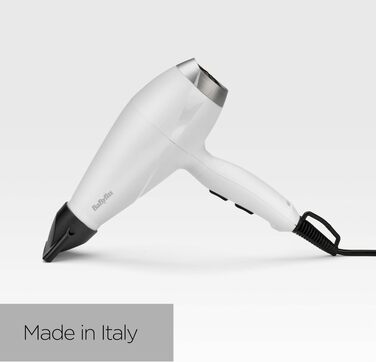 Професійний фен для волосся BaByliss Speed Pro 2000W з іонізацією Anti-Frizz, 3 температурні та 2 швидкісні режими, білий, 6704WE