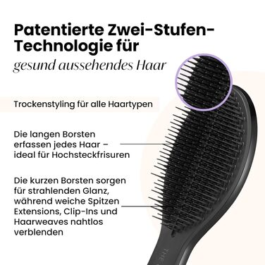 Щітка для волосся Tangle Teezer The Ultimate Styler для перук, нарощеного волосся та екстензій — для об'єму, текстури та блиску, чорна