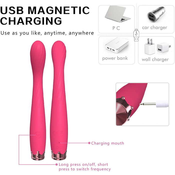 Вібратор G-Punkt, силіконовий вібратор для жінок, стимулятор клітора з 10 режимами вібрації, секс-іграшка, дildo, масажний стрижень для жінок та пар, екстремальний, рожевий