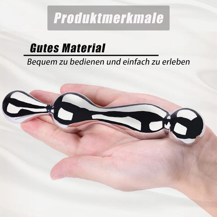 Анальний плагін з нержавіючої сталі XXL - подвійний, для ануса та вагіни, масаж G-точки, для чоловіків, жінок, пар