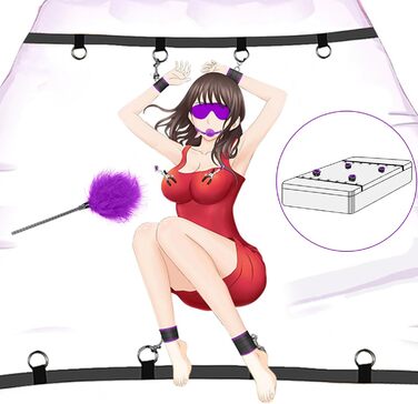 Набір для БДСМ: 14 елементів (кайдани, маска для очей, вібратор, кільця для пеніса). Іграшки для дорослих для жінок, чоловіків, пар.