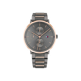 Жіночий багатофункціональний кварцовий годинник Tommy Hilfiger Gunmetal Gray, водонепроникність 3ATM, сталевий ремінець
