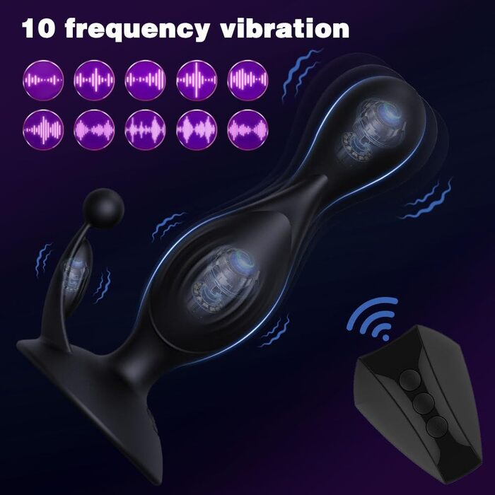 Анаlvibrator Jpscor Elektro Shock для чоловіків, стимуляція простати, 10 режимів вібрації та 5 режимів електростимуляції, дистанційне керування