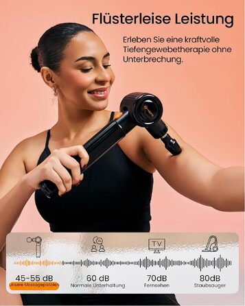 Перкусійний масажер Napre Massage Gun з подовжувачем та 3 кутами нахилу для спини, шиї та плечей, чорний
