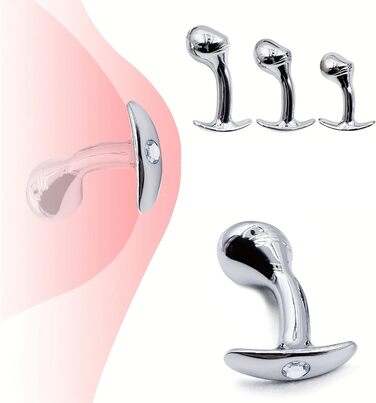 Металевий набір анальних заглушок HXLXW, S/M/L, стимуляція простати, для чоловіків та жінок