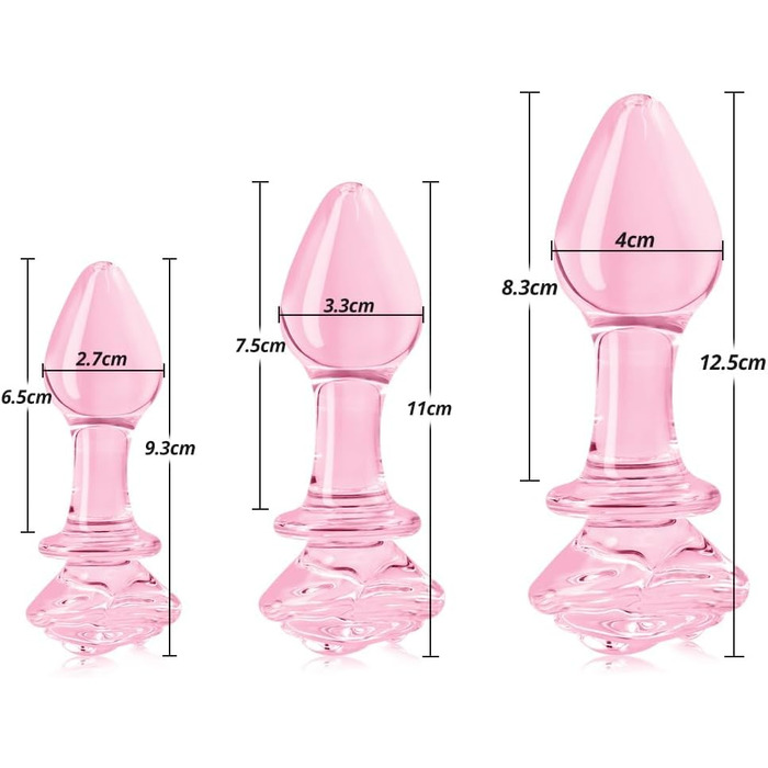 Анальні пробки FLYTAGLE 3 шт. (великий, середній, малий) зі скла для стимуляції простати, BDSM, дорослі іграшки для чоловіків, жінок, пар