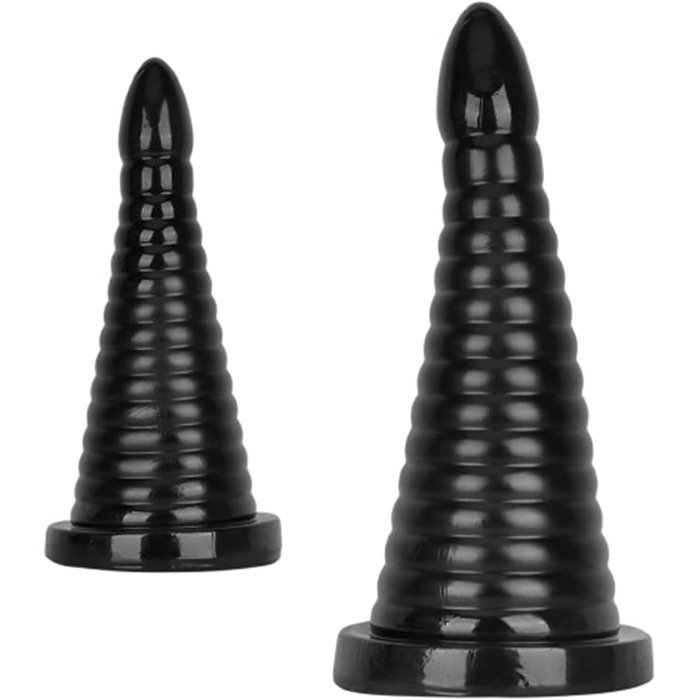 Анальний плагін Dick Super Groß Konisch – великий конічний анальний плагін для стимуляції G-точки, чорний, S, для жінок та чоловіків
