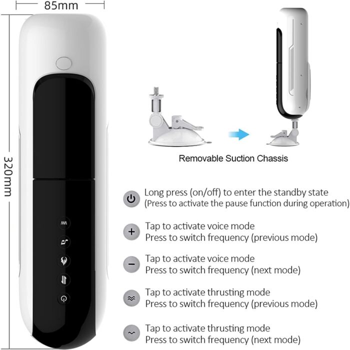 Автоматичний секс-іграшка для чоловіків з 10 режимами телескопічної дії та 10 режимами вібрації