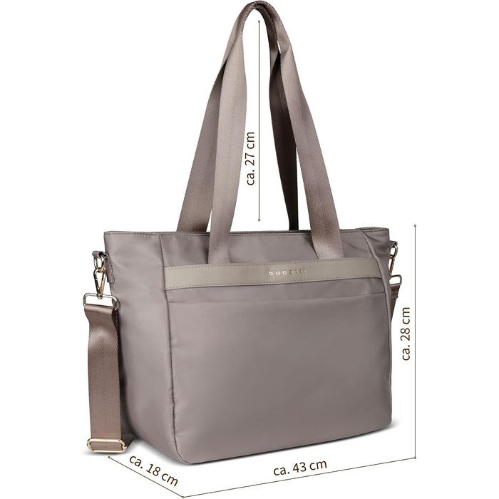 Жіноча сумка-шопер Bugatti Mare 2.0, велика легка сумка Tote Bag з відділеннями, колір Taupe