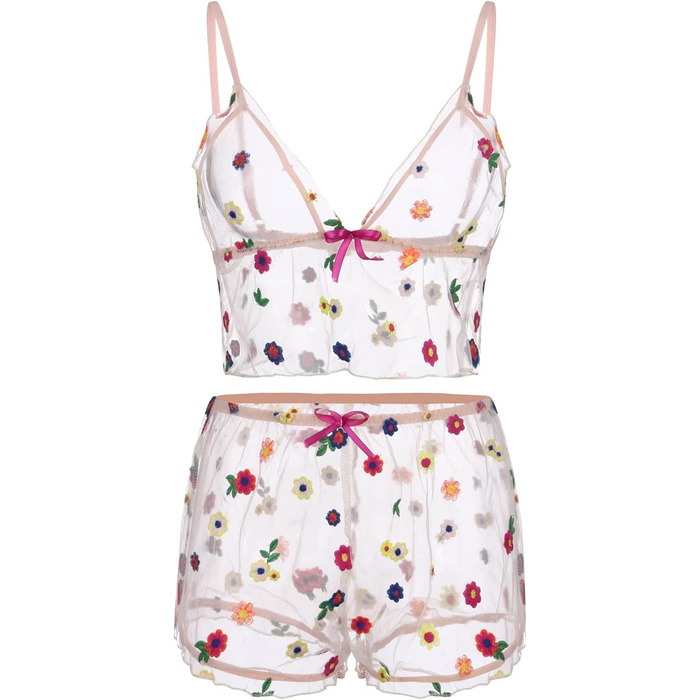 Піжама жіноча коротка з тонкими бретелями, сукня з стрингом, сексуальна спідня білизна, комплект з бюстгальтером пуш-ап та стрингами