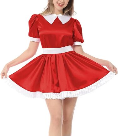 Сукня для чоловіків Sissy з рюшами, у стилі Лоліта, великі розміри, для рольових ігор, заходів, Хелловінських вечірок (Червона, S)