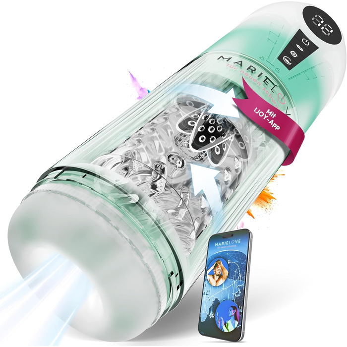 Електричний мастурбатор для чоловіків з вібрацією, насосом та телескопічною функцією, водонепроникний, перезаряджається, з керуванням через додаток