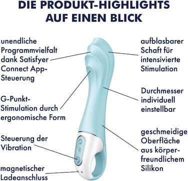 Vibrator Satisfyer Air Pump 5 Connect App: насос, G-spot, преміум-силікон | Вібратор для жінок