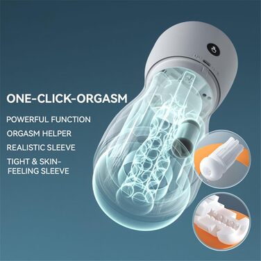 Масажер для чоловіків з 10 режимами вібрації, 4 режимами насосу та функцією нагріву - чорний