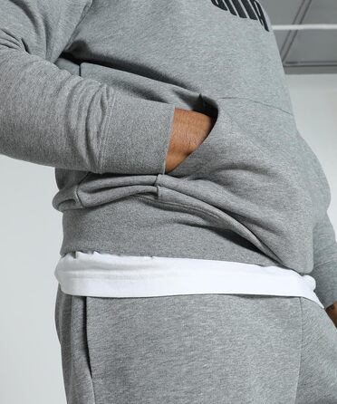 Чоловічий худі Puma ESS No. 1 Logo Hoodie з капюроном, сірий меланж (Medium Gray Heather), розмір XL