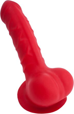 Латексний пеніс-чохол Carlos Schaftlänge 15см, червоний, з основою для приклеювання до латексу - реалістичний пеніс-чохол з великим мошонкою та виразною головкою, MADE IN GERMANY