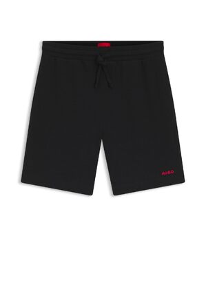 Шкіряний чоловічий ремінь HUGO Geek Sz35 чорного кольору з червоною прошивкою та логотипом на пряжці, розмір XL