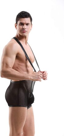 Шорти боді для чоловіків Swbreety, джокерстрап, борцівський синглет, нижня білизна (чорний, S)