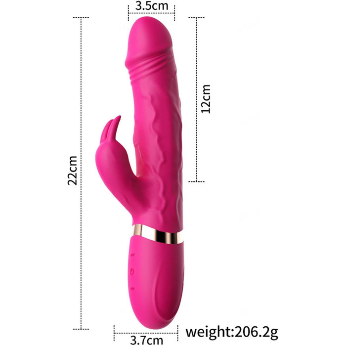 Вібратор для жінок Klitoris та G-точка, Rabbit Silikon, 10 режимів, Рожевий