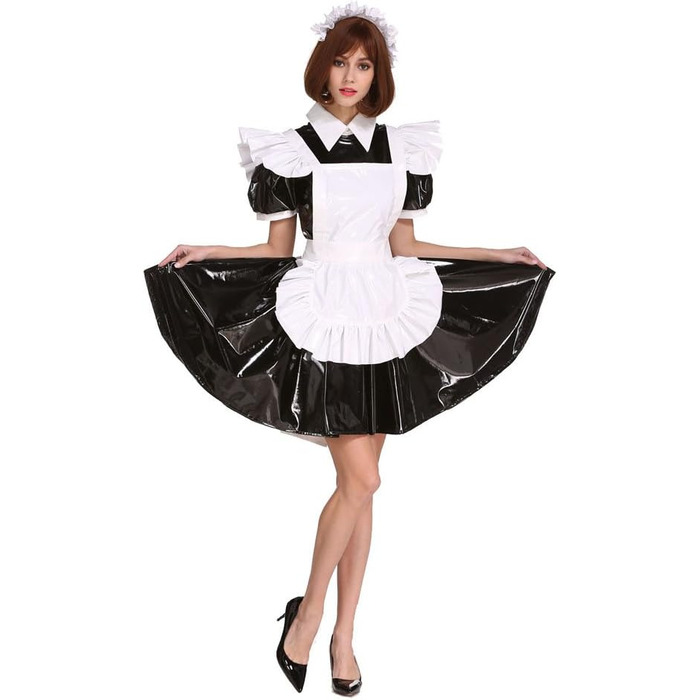 Костюм для чоловіків GOceBaby Sissi Zofen XXL: чорний, з замком, з ПВХ, для чоловіків великих розмірів