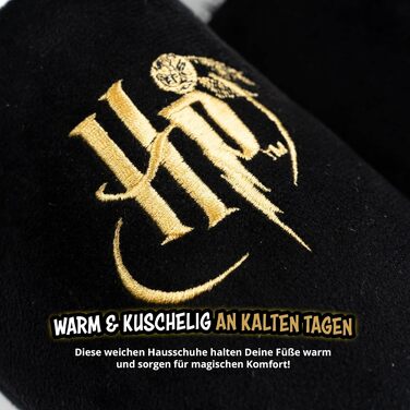 Чоловічі зимові капці Harry Potter від United Labels, чорні, м'які та теплі тапочки-сліпери, розмір 42/43 EU