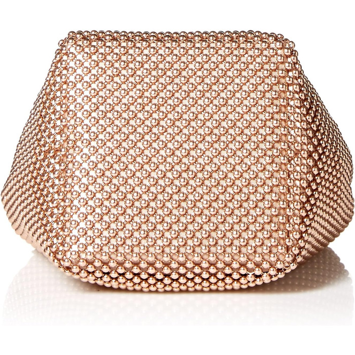 Жіноча сумка-клатч Jessica McClintock Gwen Ball Mesh з кільцем-ручкою, Rose Gold (рожеве золото)