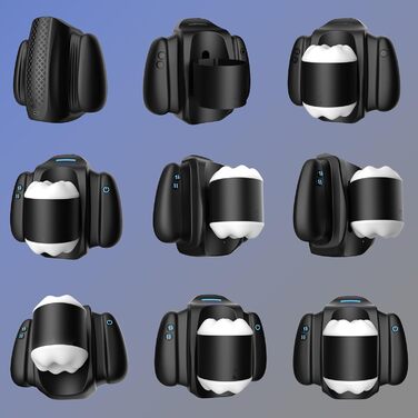 Електричний мастурбатор з тримачем для телефону, 10 вібрацій, телескопічна функція, керування через додаток для чоловіків