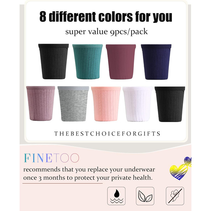 9 пар жіночих трусів FINETOO з бавовни, комплект, м'які, комфортні, сексуальні, S-XL