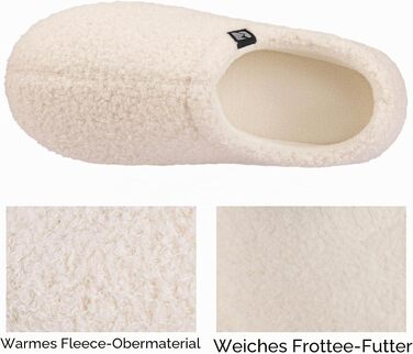 Жіночі домашні капці RockDove з теді-флісу, закрита п'ята, колір Off-White, розмір 39.5 EU