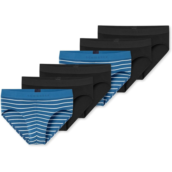 Труси чоловічі Schiesser 3 шт. Bio Baumwolle Multipack - 95/5 Organic (M, Чорний / Синій (920))