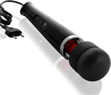 Масажер-вібратор для жінок 'BuyAndFeelGood' Magic Wand: 20 режимів/10 швидкостей, чорний. Іграшка для дорослих, комплект з сумкою