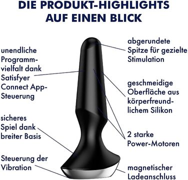 Вібратор для анусу Satisfyer Plug-ilicious 1 з керуванням через додаток | Водостійкий (IPX7) | Медичний силікон | Іграшка для дорослих (Чоловіків та жінок) | Турквіс, універсальний розмір