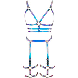 Бандероль з шкіри в готичному стилі BANSSGOTH для жінок. Комплект корсет, стринги, готичний аксесуар. Ідеально для вечірок, Halloween, Rave.