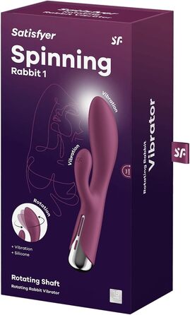 Satisfyer Spinning Rabbit - вібратор-зайчик | Стимуляція G-точки та клітора | Іграшка для дорослих з силікону | 12 вібрацій та 5 програм обертання | (Полуниця)