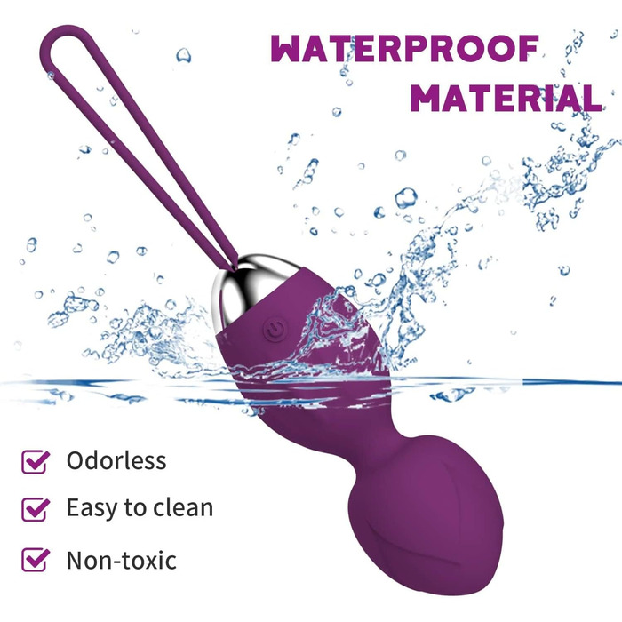 Тренування м'язів тазу для жінок з пультом дистанційного керування, силіконові м'ячі для контролю сечовипускання та вправ для тазового дна (фіолетовий)