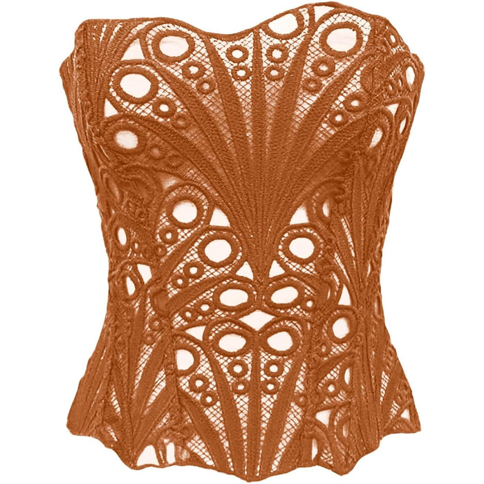 Корсет-топ для жінок з великою грудьми та животом: корсет, бюстгальтер, шейпер, готичний стиль, вінтаж, великі розміри (Золотий, M)