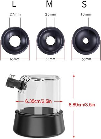 Набір для розтягування кавернозного тіла (Eichel Stretcher) з вакуумним насосом та манометром для чоловіків. Професійний набір для покращення ерекції та інтимного задоволення. 3 манжетки.