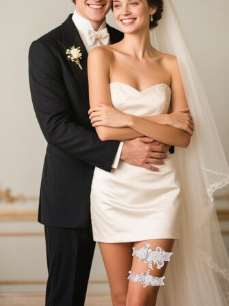 Стрічка для волосся нареченої Campsis, мереживна, для весілля