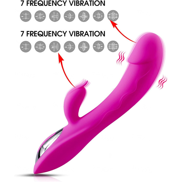 Вібратор G-точка з силікону для жінок, 7 режимів, Rabbit Vibrators, червоний