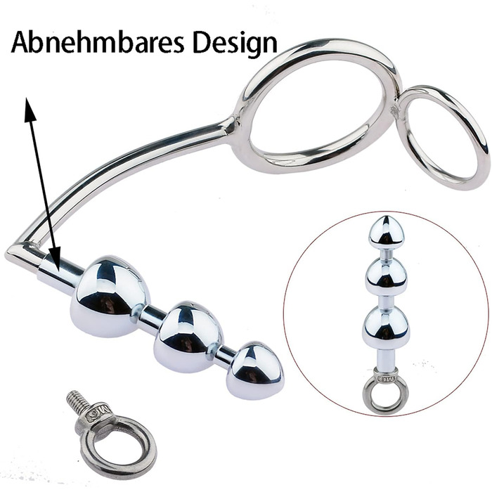 Кільце для пеніса з нержавіючої сталі, роздільник пеніса та яєчок з анальним гачком, для чоловіків, BDSM, фетиш, анальний плагін, кільце для яєчок, 40 мм