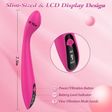 Вібратор для жінок Dildo - секс-іграшка з 9 режимами вібрації, стимулятор клітора, тихий, для пар (Колір/2)