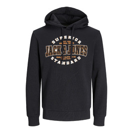 Чоловіча велика худі Jack & Jones Plus Size з логотипом, чорна