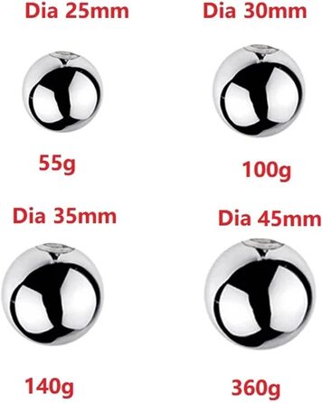 Сталевий Ball-Stretcher Hrekssi з металевими кульками (2 шт.) - кільце для статевих органів, CBT, вага для яєчок, тренажер для покращення ерекції, для чоловіків, 25 мм