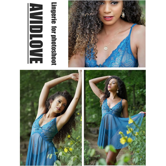 Babydoll Avidlove з мереживом для жінок: сексуальна нічна сорочка, нічна сорочка, 4XL, темно-синій