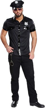 Чоловіча сорочка Rubie's Sexy Polizist, чорна, розмір 54