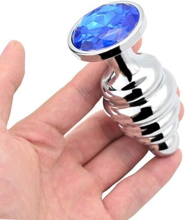 Анальний плагін SXOVO (набір 3 шт): малий, середній, великий - металевий, з камінцем, для пар