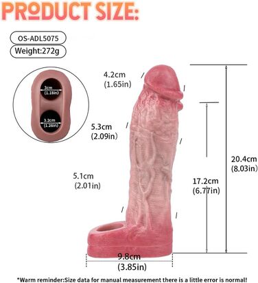 Реалістичний пеніс-чохол з кільцем для яєчок з рідкого силікону - секс-іграшка для чоловіків, збільшення та подовження, для пар